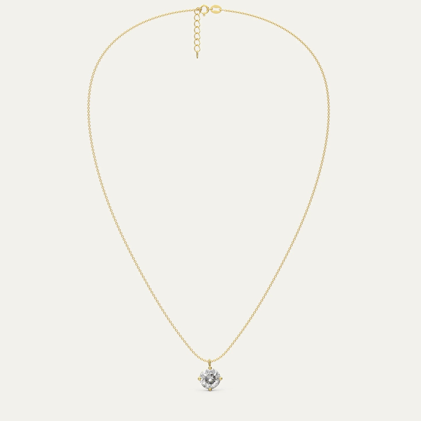 Goldmacher Zenith 18k Gold 3ct Moissanite Pendant Necklace – Lightweight, Hypoallergenic Solitaire for Daily Wear or Minimalist Style. tryon-product