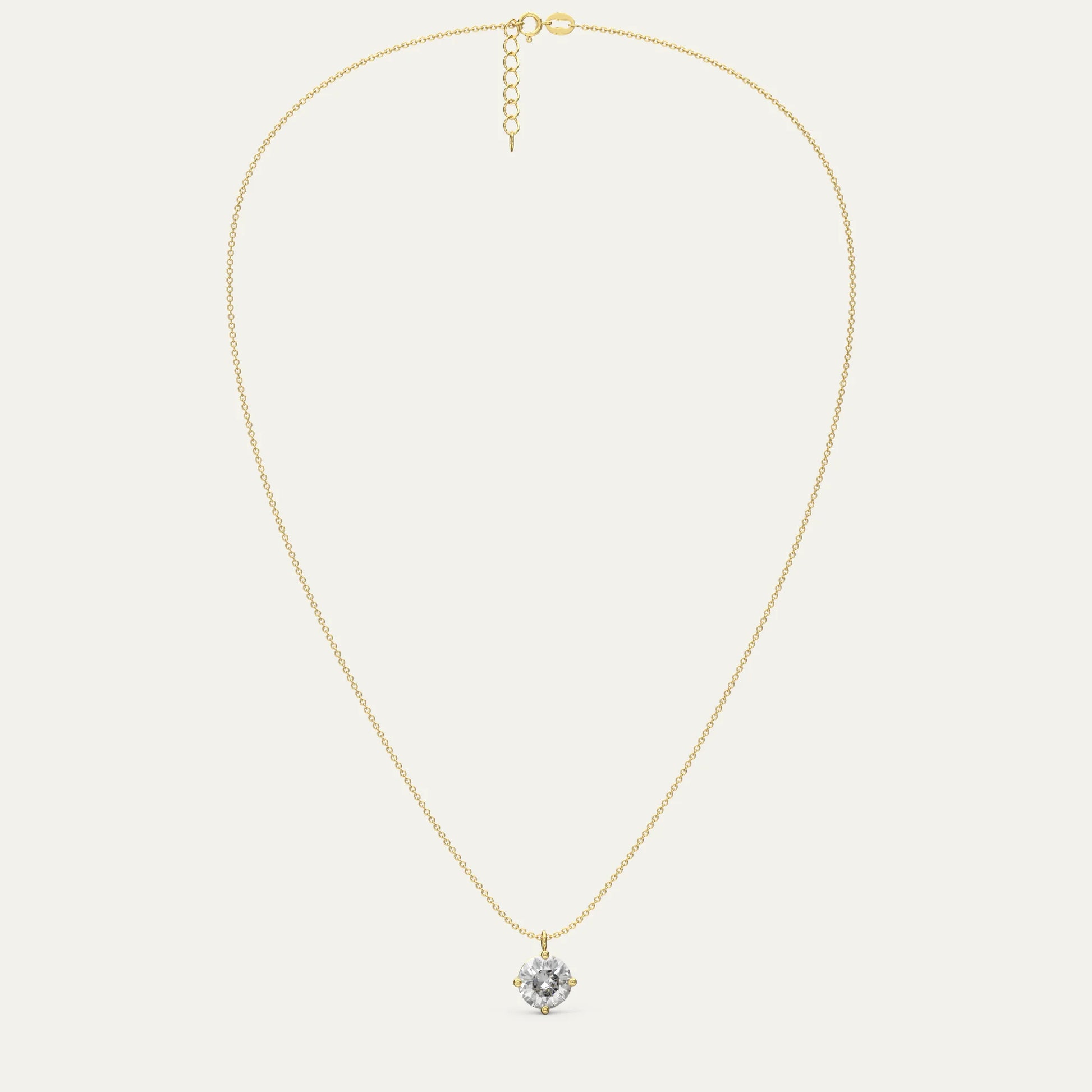 Goldmacher Zenith 18k Gold 3ct Moissanite Pendant Necklace – Lightweight, Hypoallergenic Solitaire for Daily Wear or Minimalist Style. tryon-product