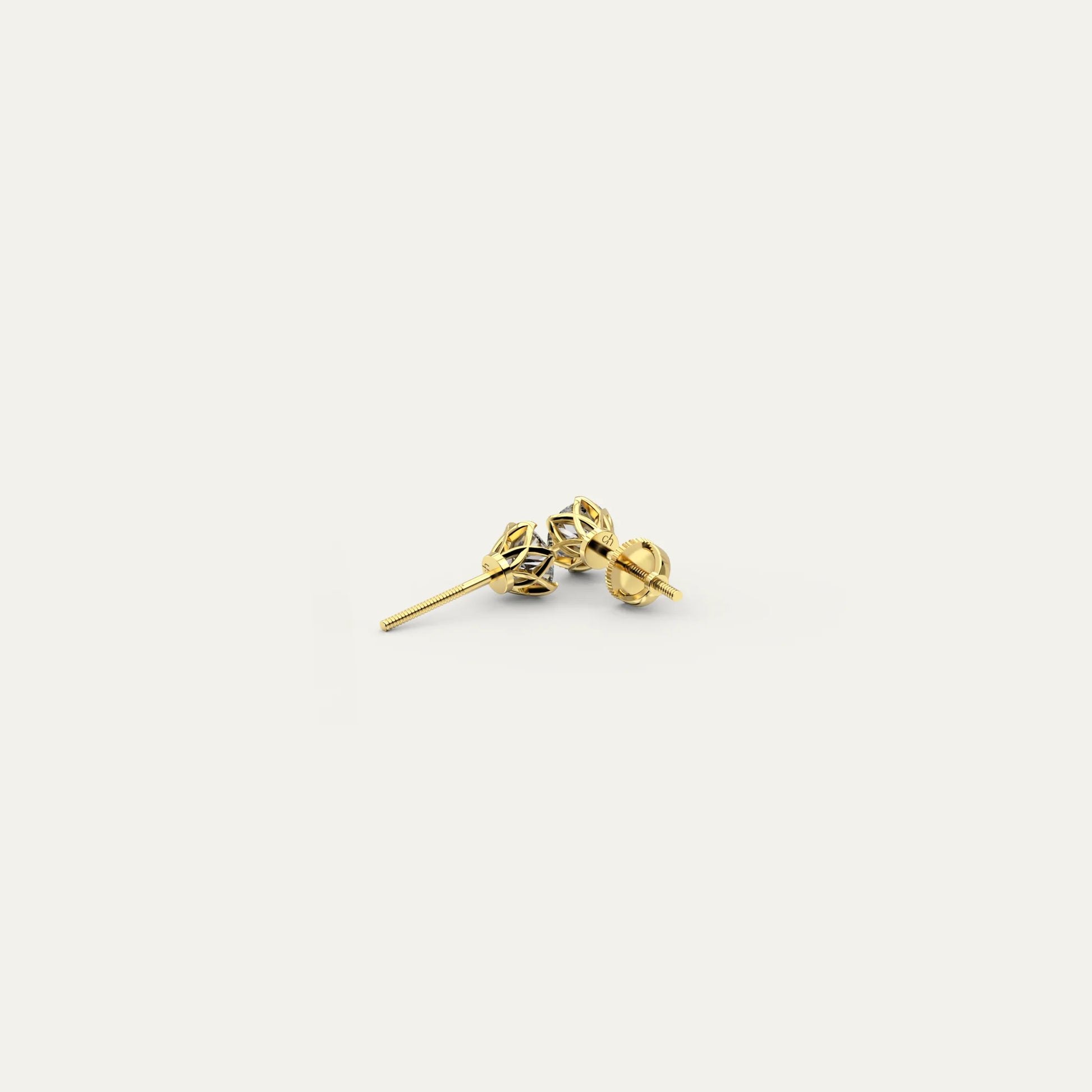 Goldmacher Zenith 0.5ct 5mm Round Moissanite Stud Earrings in 18k Gold-Plated Finish – Petite Luxury for Everyday or Formal Occasions.