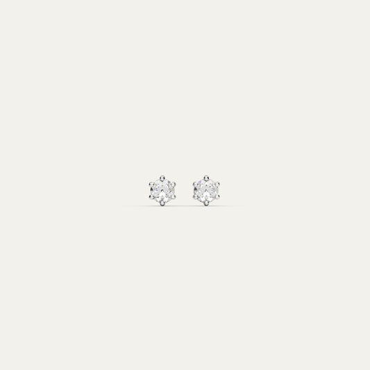 Goldmacher Zenith 0.5ct 5mm round moissanite stud earrings in 925 silver
