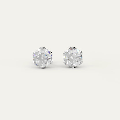 Goldmacher Zenith 1ct 6.5mm Round Moissanite Stud Earrings in 925 Sterling Silver – Affordable Luxury for Everyday Sparkle.