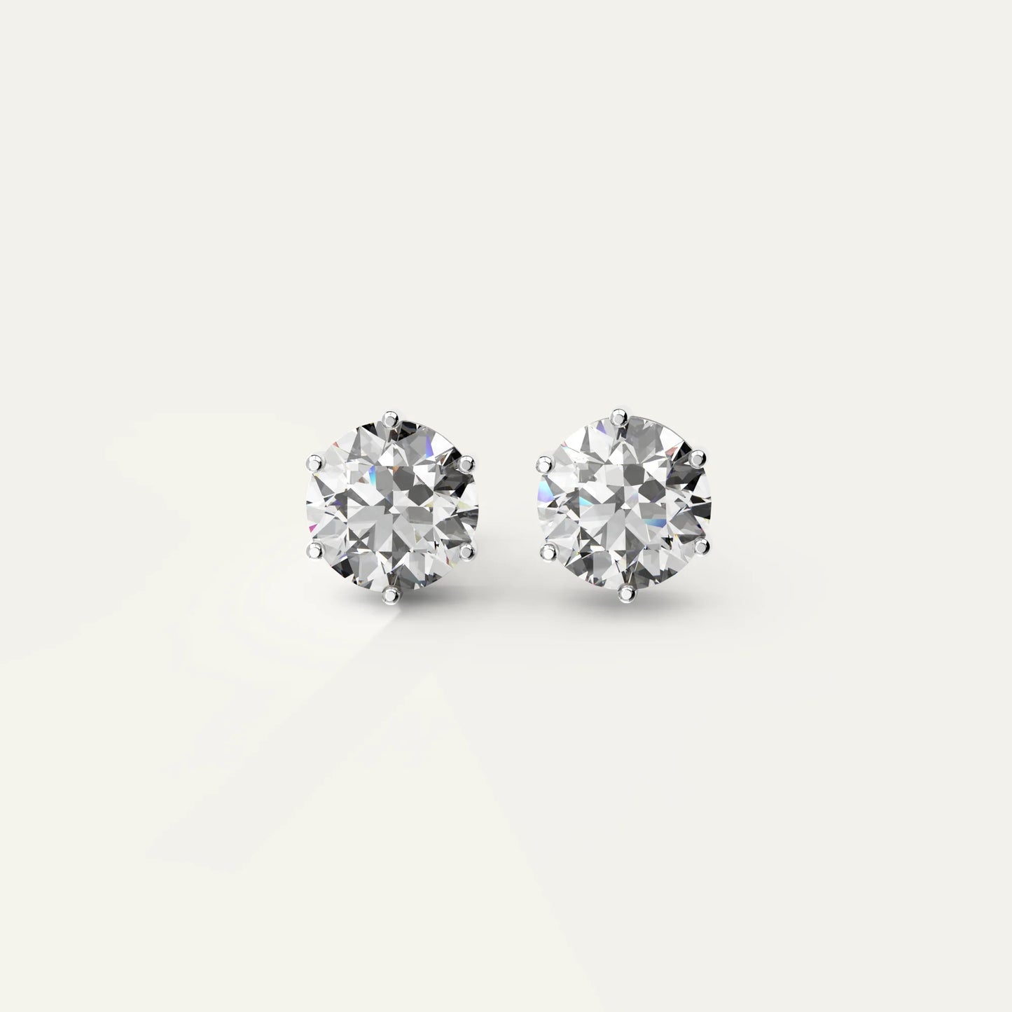 Goldmacher Zenith 2ct 8mm round moissanite stud earrings in silver 925