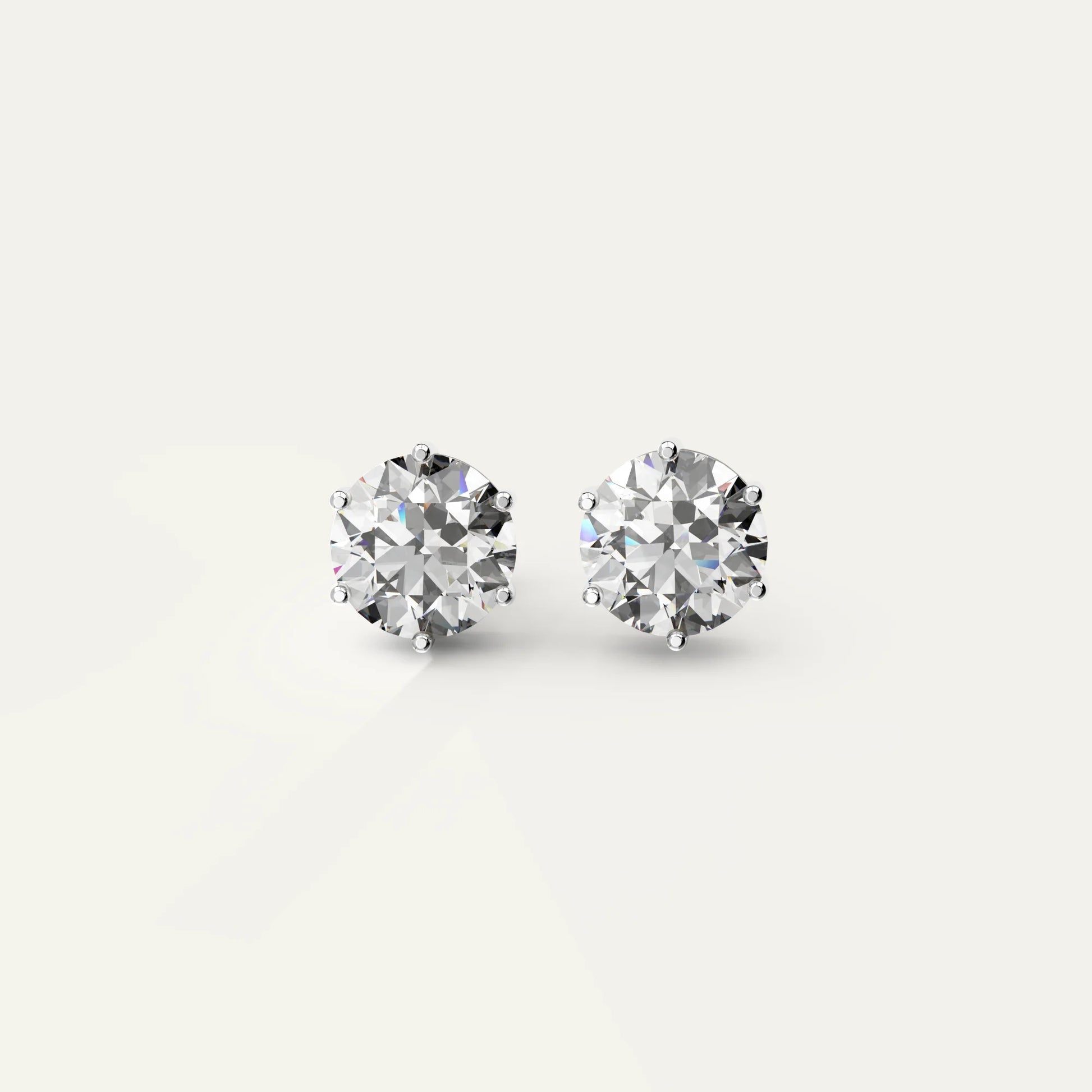 Goldmacher Zenith 2ct 8mm round moissanite stud earrings in silver 925