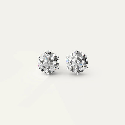 Goldmacher Zenith 2ct 8mm round moissanite stud earrings in silver 925