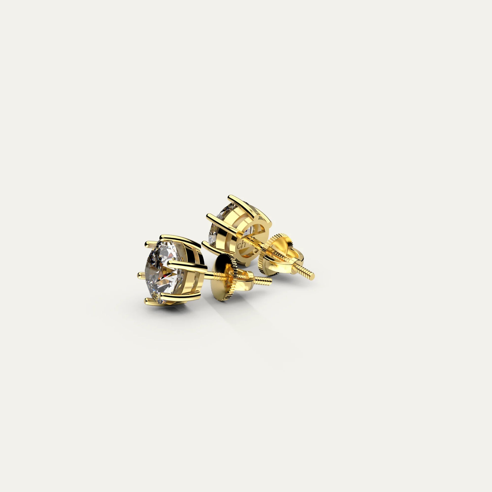 Goldmacher Zenith 2ct (8mm) Moissanite Stud Earrings in 18k Gold-Plated – Ethical Diamond Alternative with Secure Prong Settings.