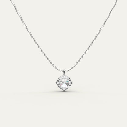 Goldmacher Zenith Sterling Silver 3ct Moissanite Solitaire Pendant Necklace – Hypoallergenic, Lightweight Design for Sensitive Skin or Daily Wear.