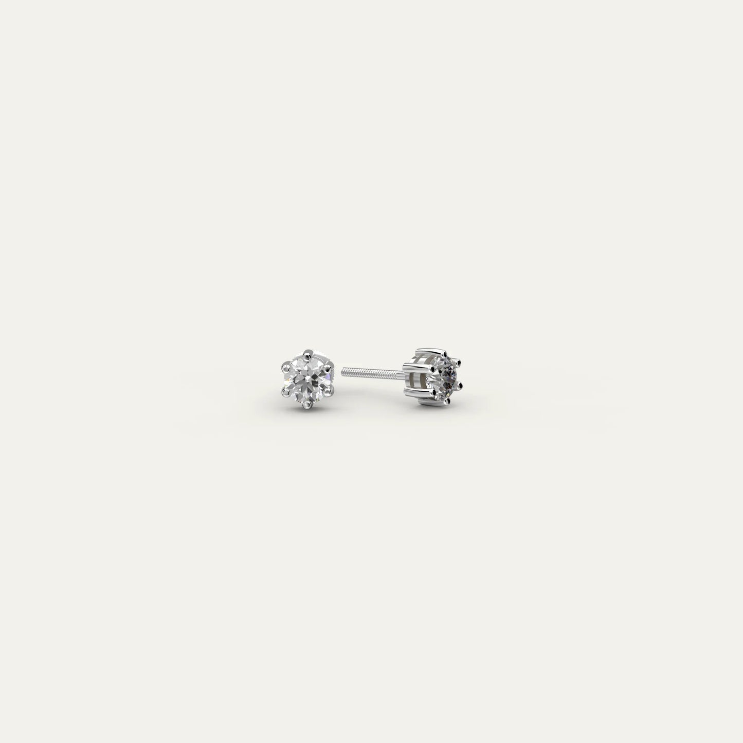 Goldmacher Zenith 0.5ct (5mm) Moissanite Stud Earrings in Sterling Silver – Lightweight, Comfortable Design for Sensitive Ears.