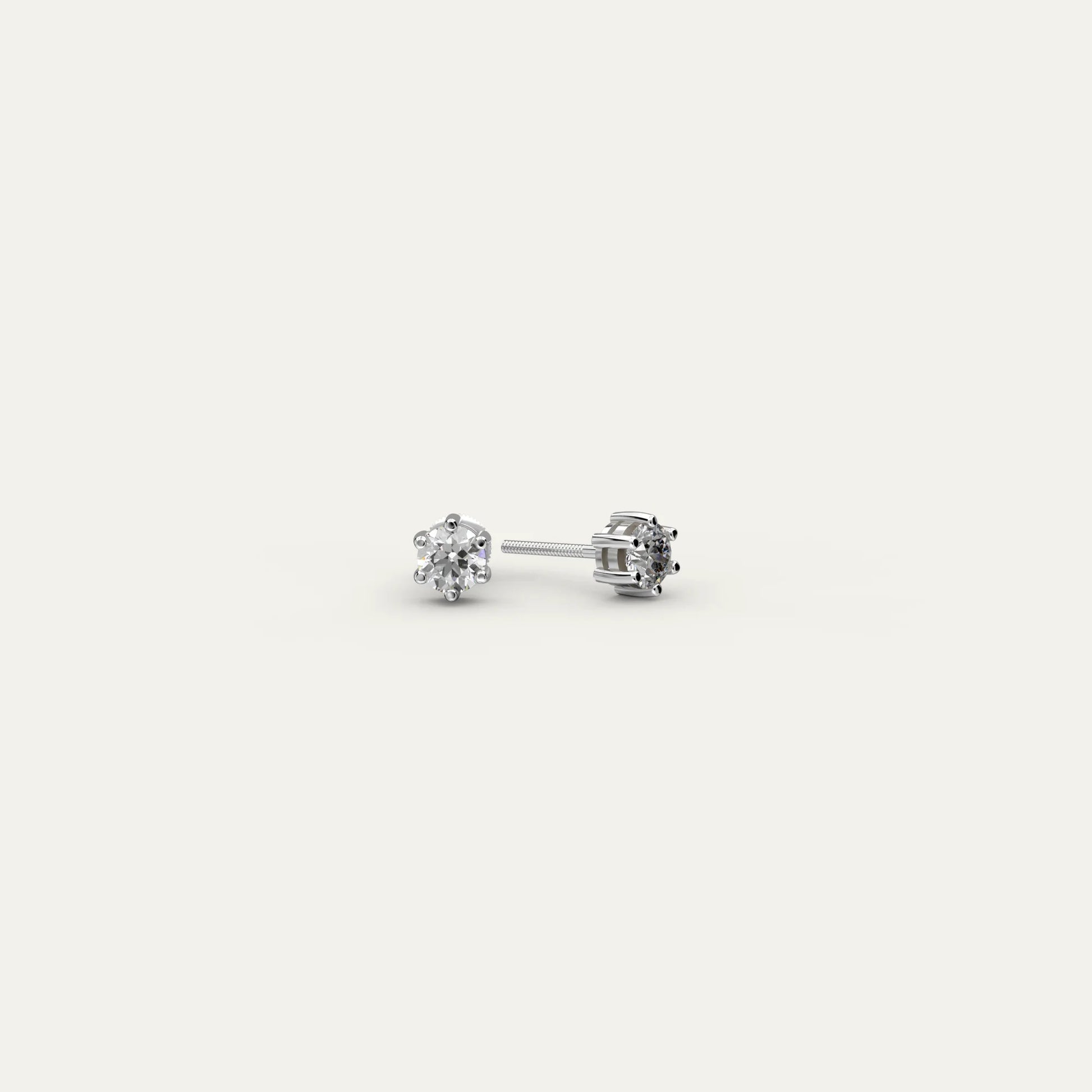 Goldmacher Zenith 0.5ct (5mm) Moissanite Stud Earrings in Sterling Silver – Lightweight, Comfortable Design for Sensitive Ears.