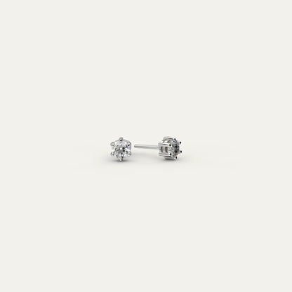 Goldmacher Zenith 0.5ct (5mm) Moissanite Stud Earrings in Sterling Silver – Lightweight, Comfortable Design for Sensitive Ears.