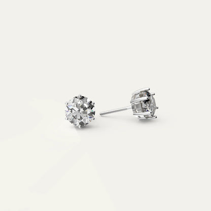 Goldmacher Zenith 2ct 8mm Round Moissanite Stud Earrings in 925 Silver – Affordable Luxury for Bold, Everyday Sparkle.