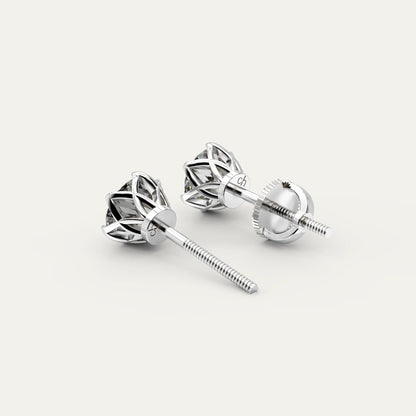 Goldmacher Zenith 1ct 6.5mm Round Moissanite Stud Earrings in 925 Sterling Silver – Affordable Luxury for Everyday Sparkle.